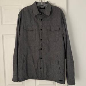 KREW KR3W Button Up Jacket Size L Gray Military Field Utility Streetwear Coat